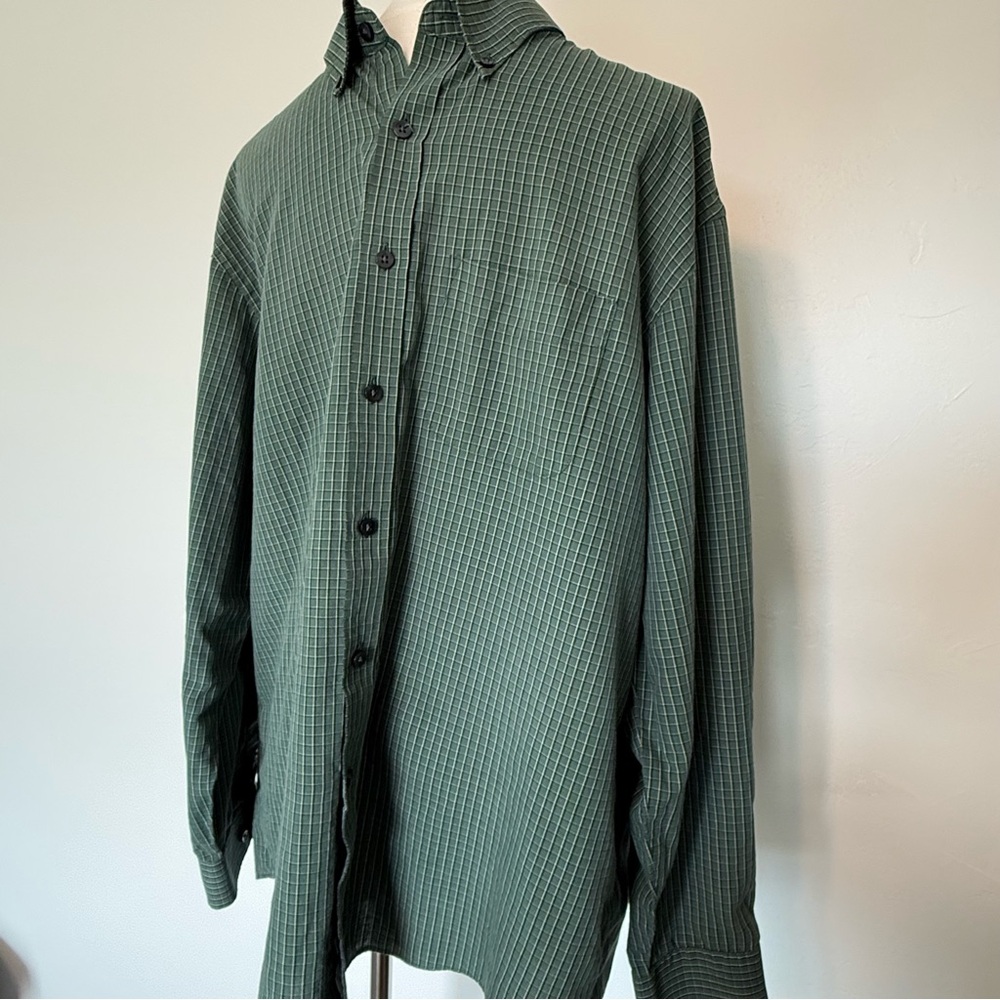 Van Heusen No-Iron Micro Check Button Down Shirt - Men’s Large 16-16.5 - Picture 3 of 8